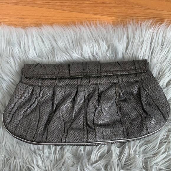 Textured Pewter Purse with Crystal Top Flap Closure - Picture 2 of 5